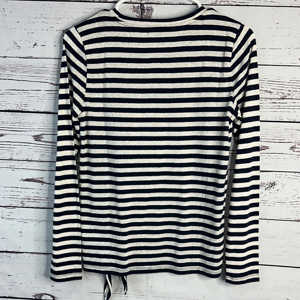 J. Crew Navy and White Striped Long Sleeve Top - Picture 5 of 5